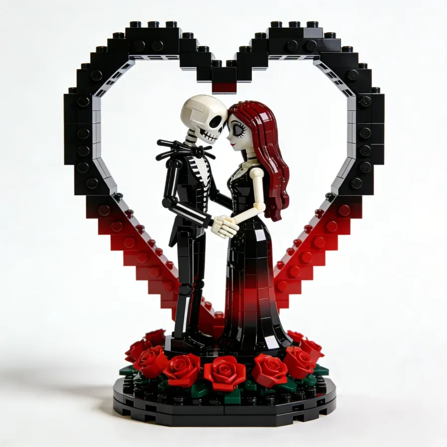 🖤 Jack & Sally Skull Couple Heart - Premium Collector’s Build Kit | Limited Edition · Last Day