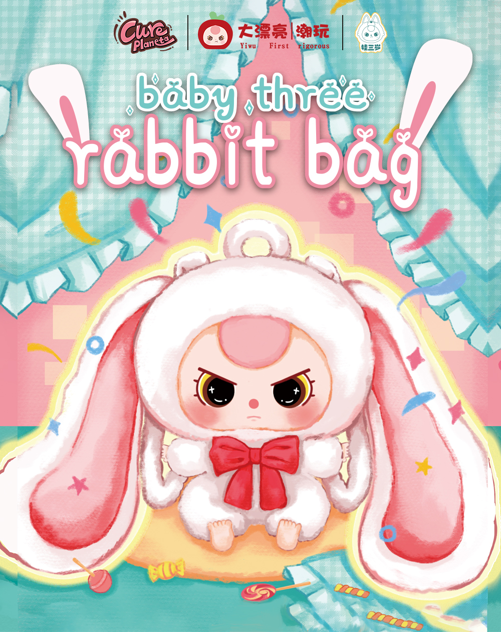Baby Three Rabbit Plush School Bag Lucky Bag（Babythree Official）