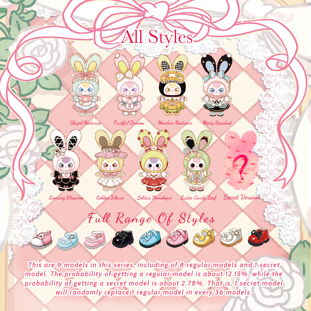 babythree 400％ ロリータ Baby Three - Lolita's Dream 400% Plush Blind Box （Babythree