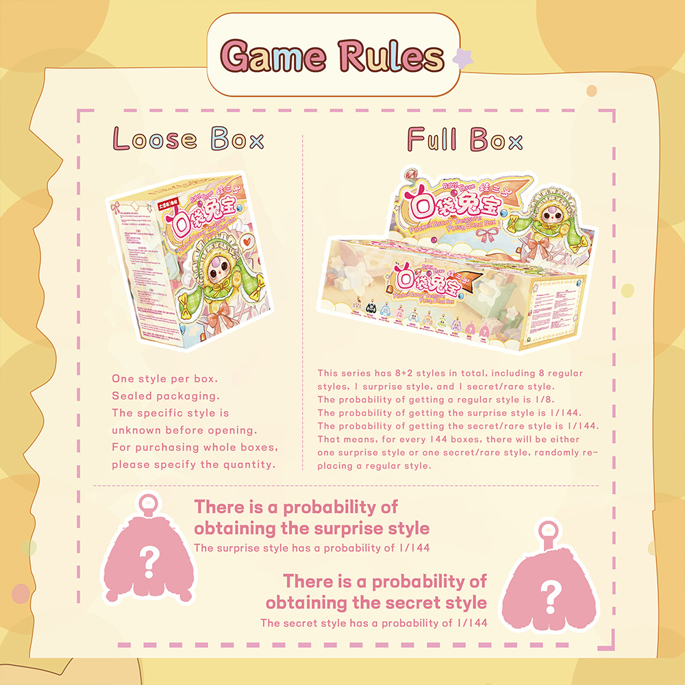 Baby Three - Pocket Bunny Treasure Plush Blind Box（Babythree