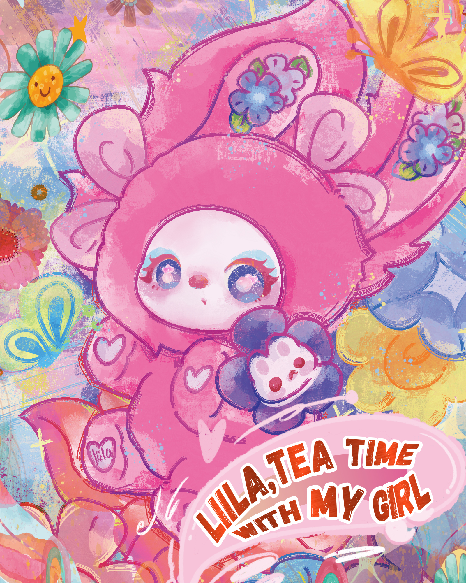 Lila, Tea Time with My Girl 600％ LIILA 600% V2 Tea Time With My Girl Plush Series Blind Box