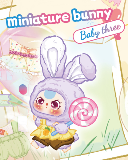 Baby Three Rabbit Macaron Cute Mini Bunny Plush Blind Box（Babythree Official）