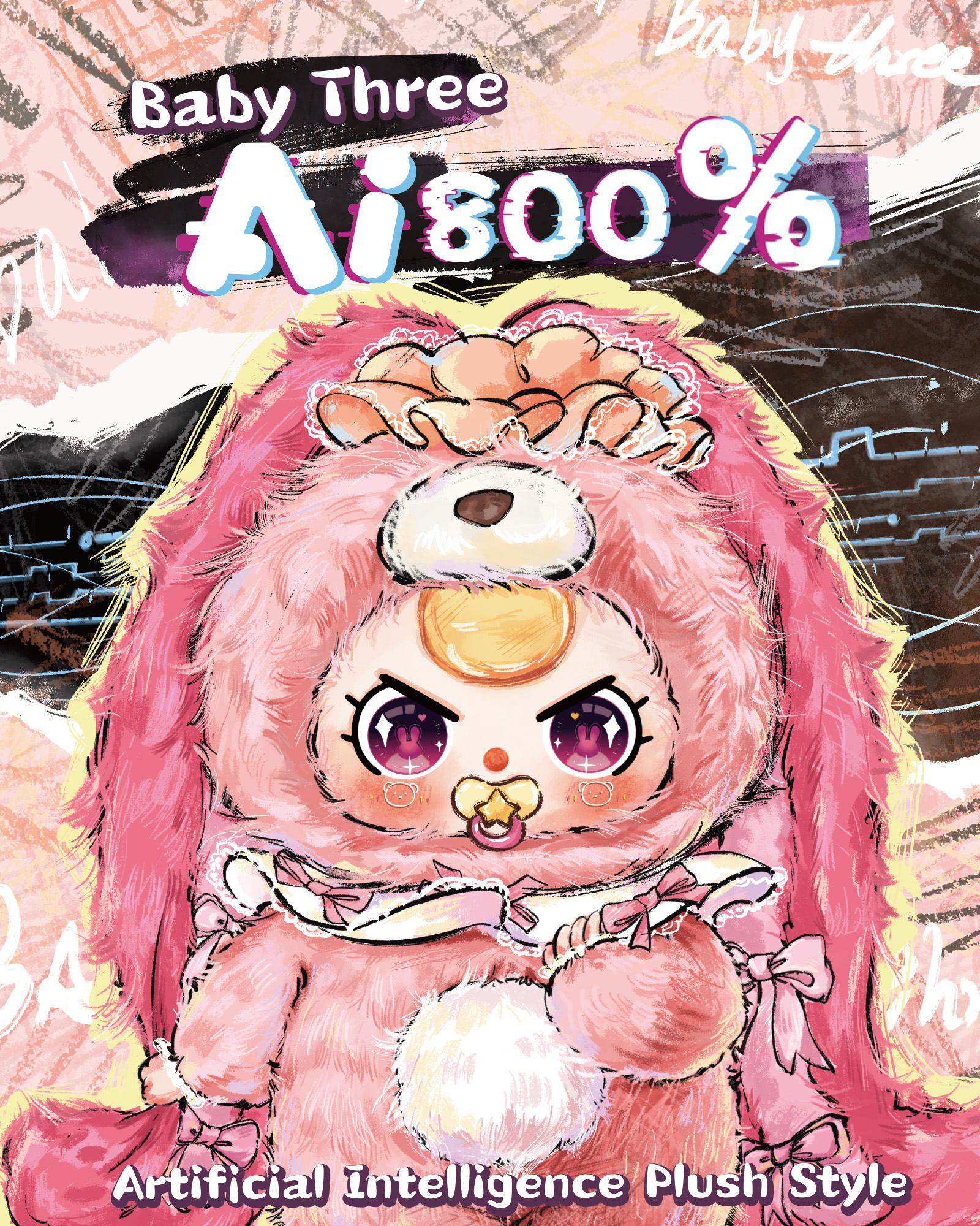 Baby Three 800% Artificial intelligence Plush Style Lucky