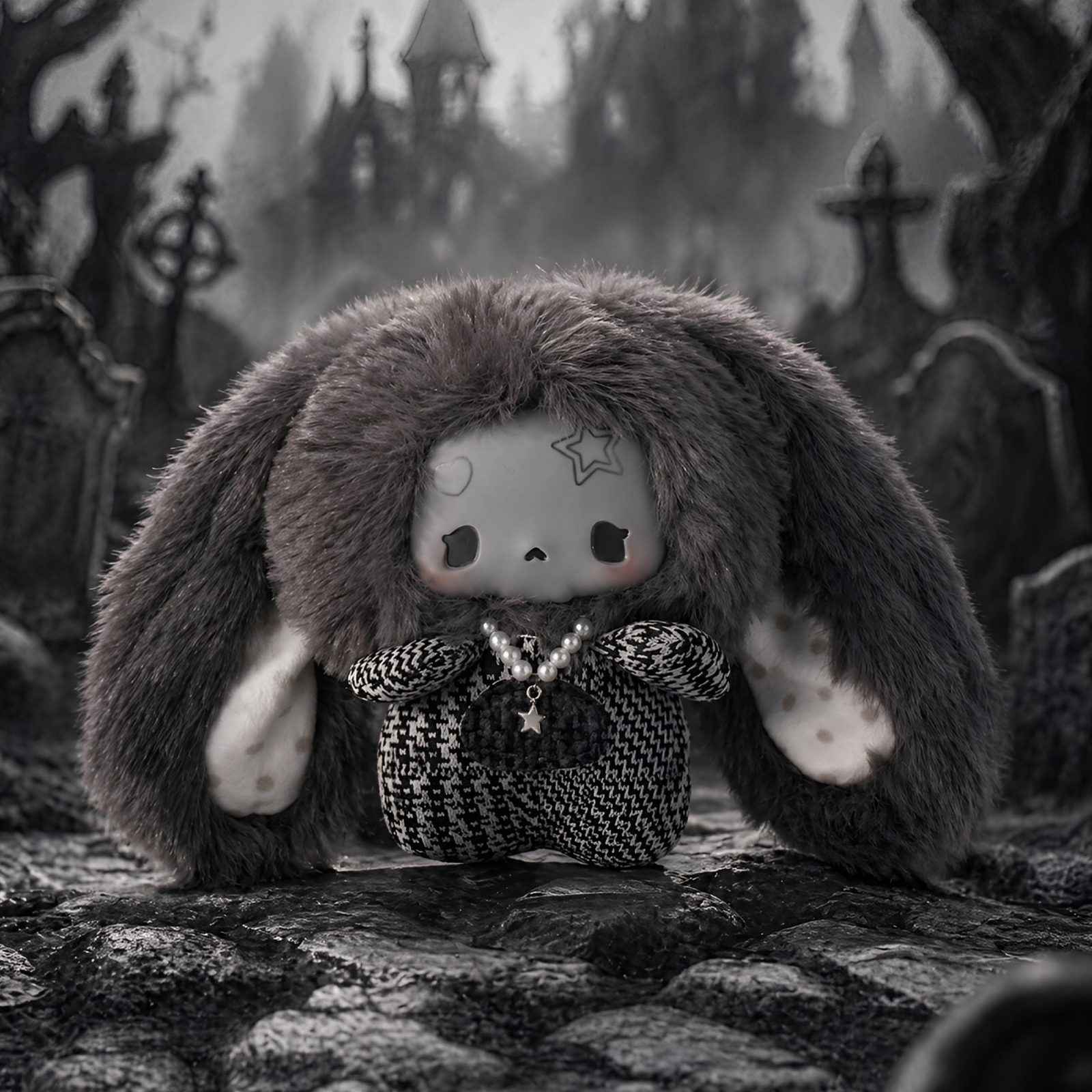GUGU Grayscale Symphony Series Plush Blind Box detailed plush character design