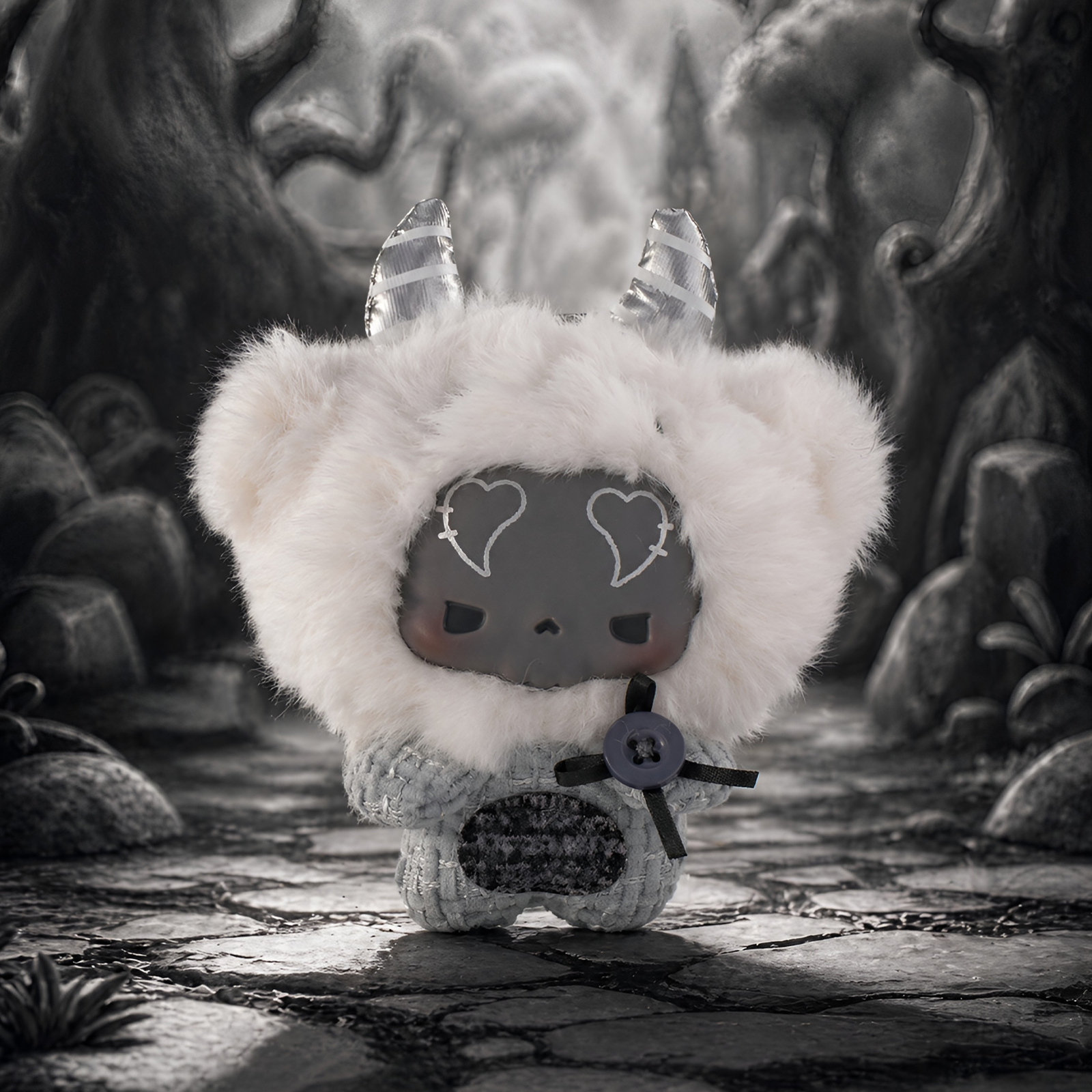 GUGU Grayscale Symphony Series Plush Blind Box adorable plush figure close-up