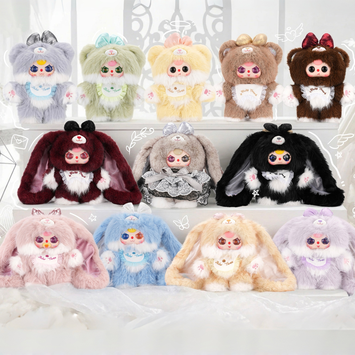 Baby Three Sweetheart Baby V2 Series Plush Doll complete character lineup