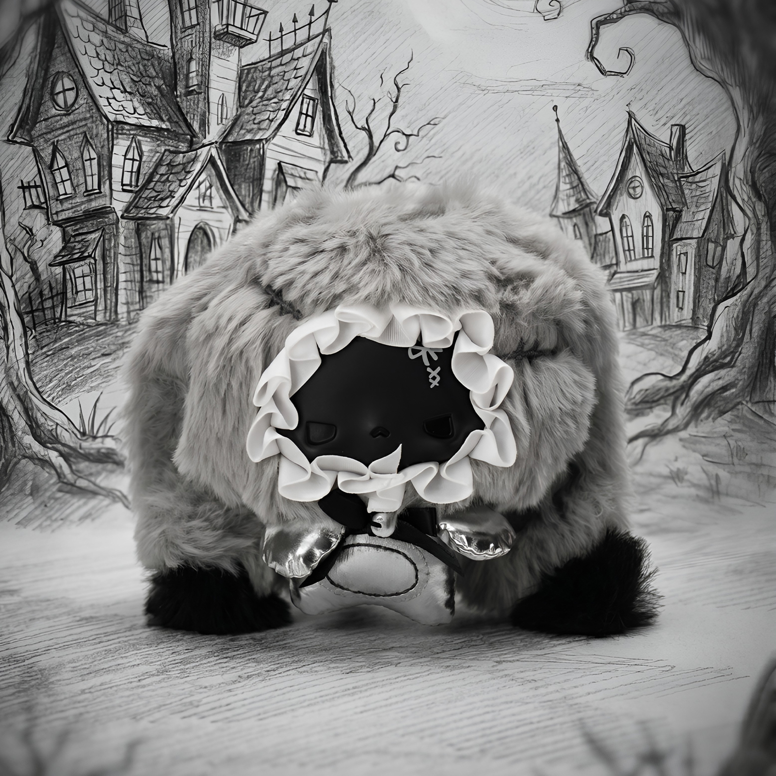 GUGU Grayscale Symphony Series Plush Blind Box character close-up plush design