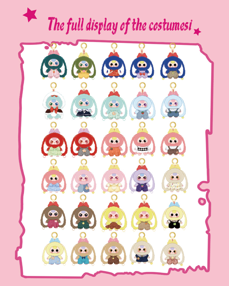 Baby Three Rabbit Macaron Cute Bunny V2 Plush Blind Box