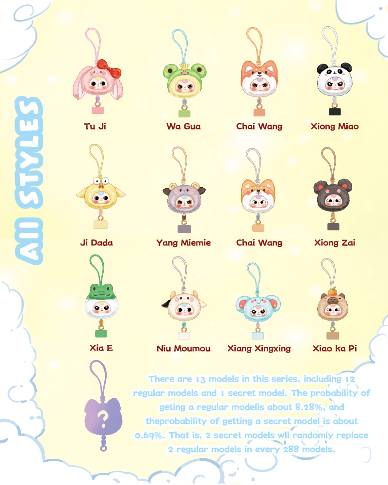 Baby Three Phone Strap Plush Blind Box（Babythree Official）