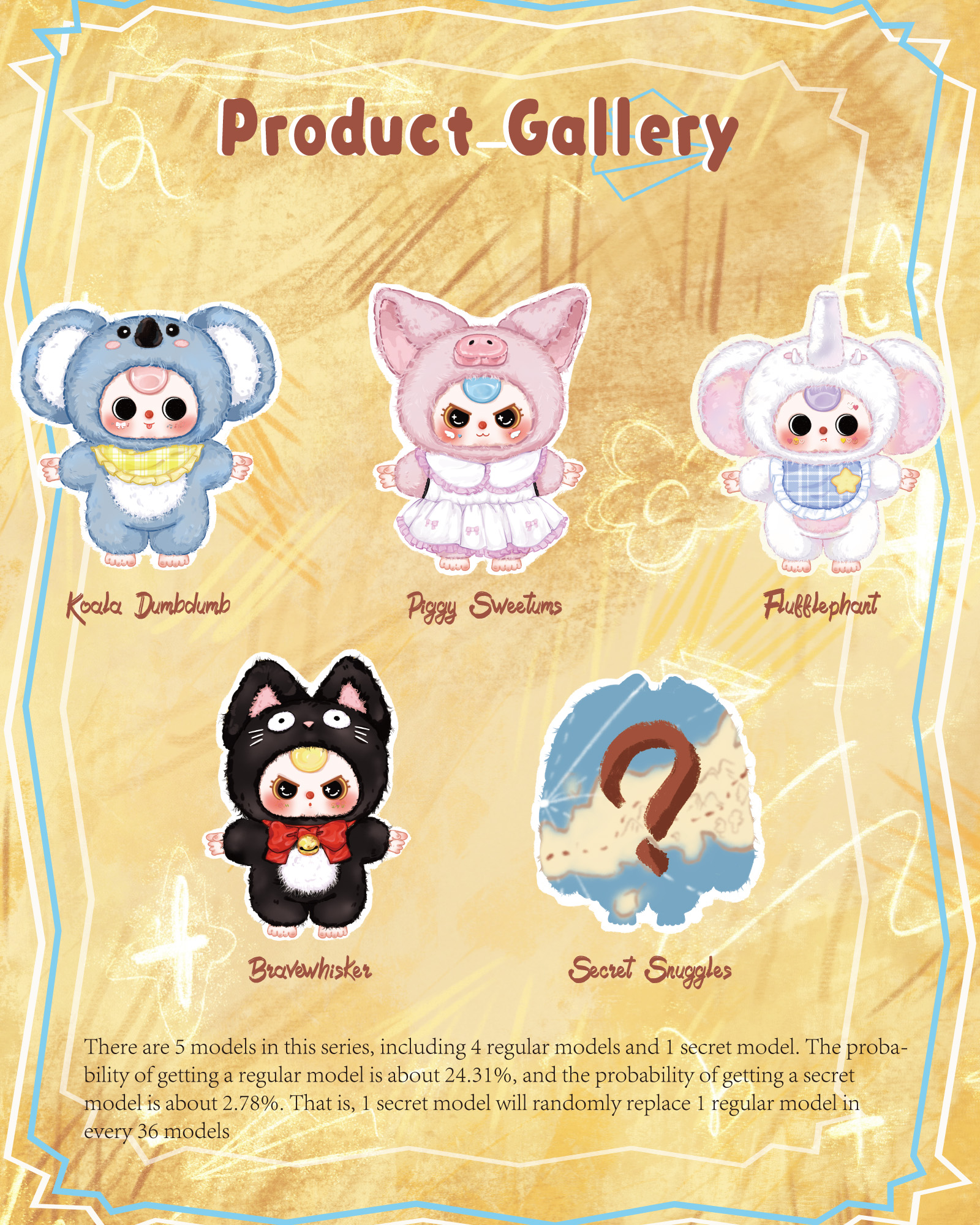 Copy]Baby Three 1000% Big Plush Animal Series Lucky Bag（Babythree