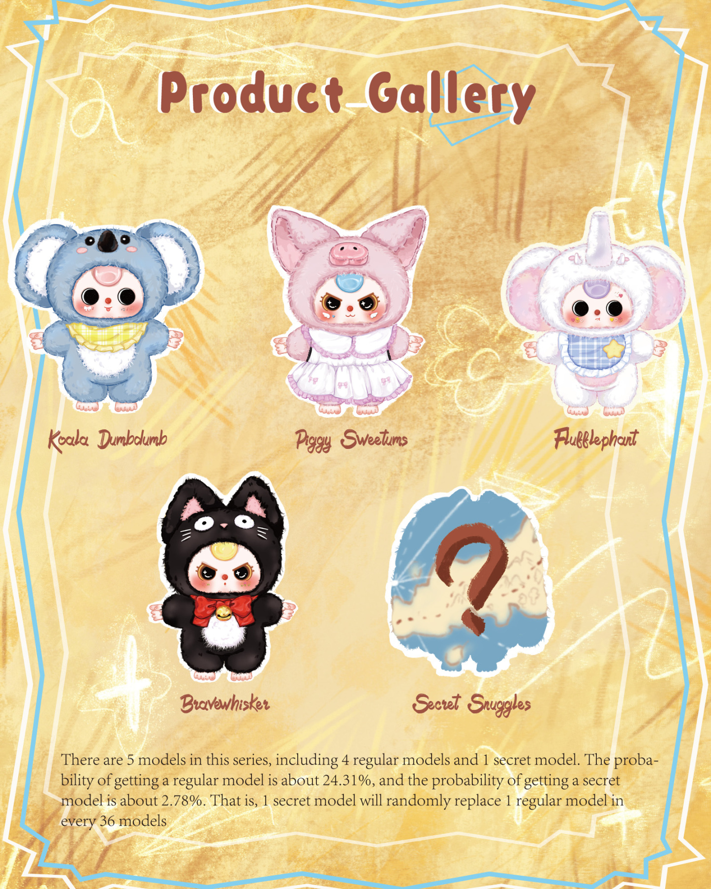 Baby Three 1000% V2 Big Plush Animal Series Lucky Bag（Babythree Official）