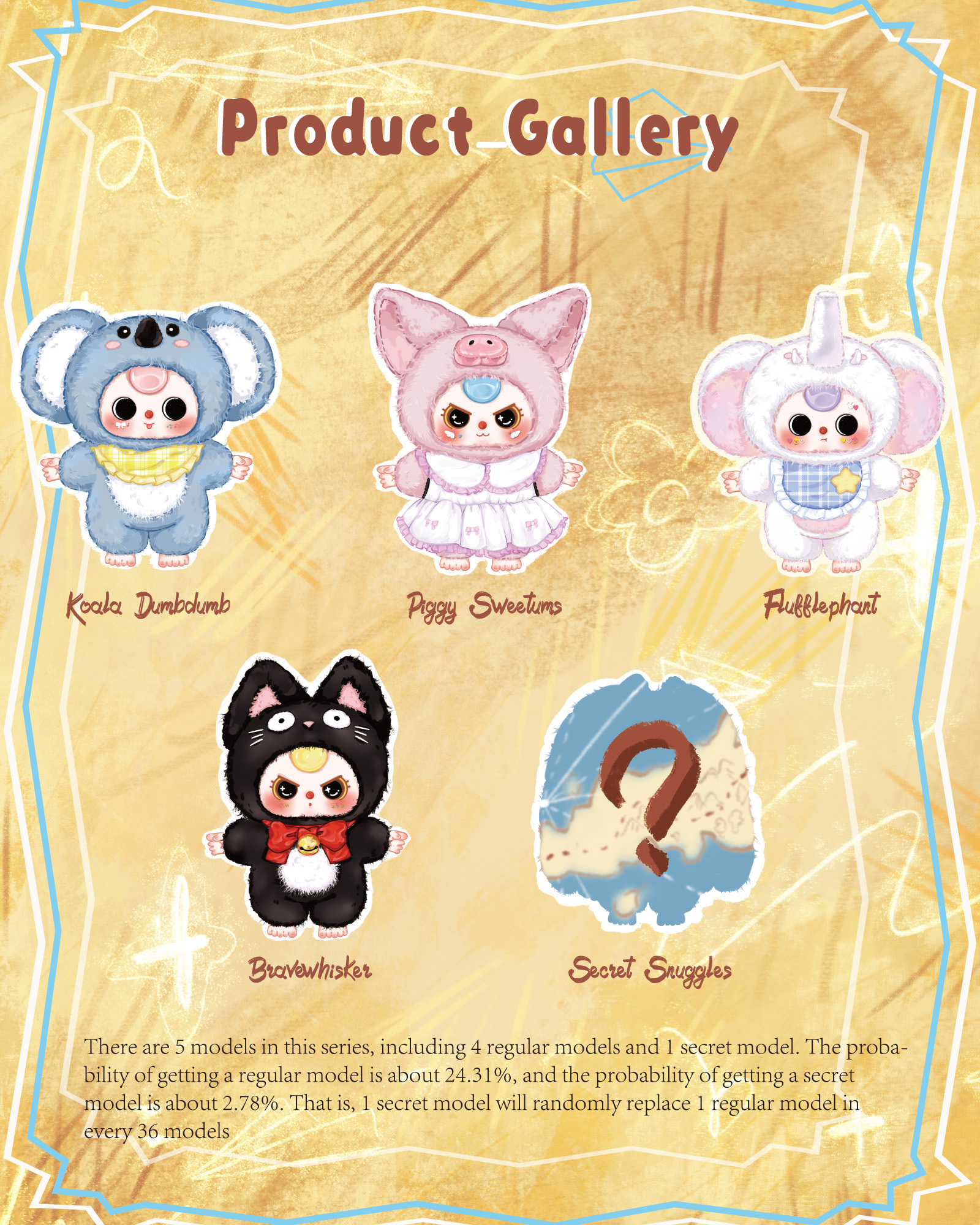 Baby Three 1000% V2 Big Plush Animal Series Lucky Bag（Babythree Official）