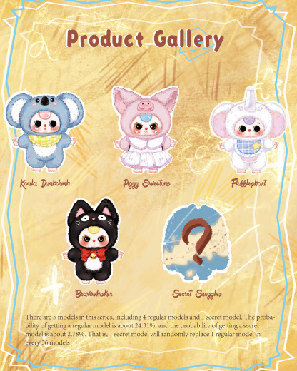 Baby Three 1000% V2 Big Plush Animal Series Lucky Bag（Babythree Official）