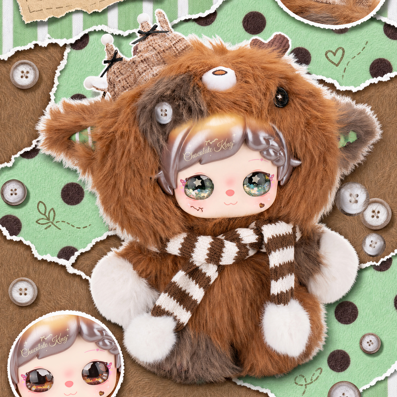 Pixie Zoey - Collage World 400% Series Plush Figure adorable plush figure close-up