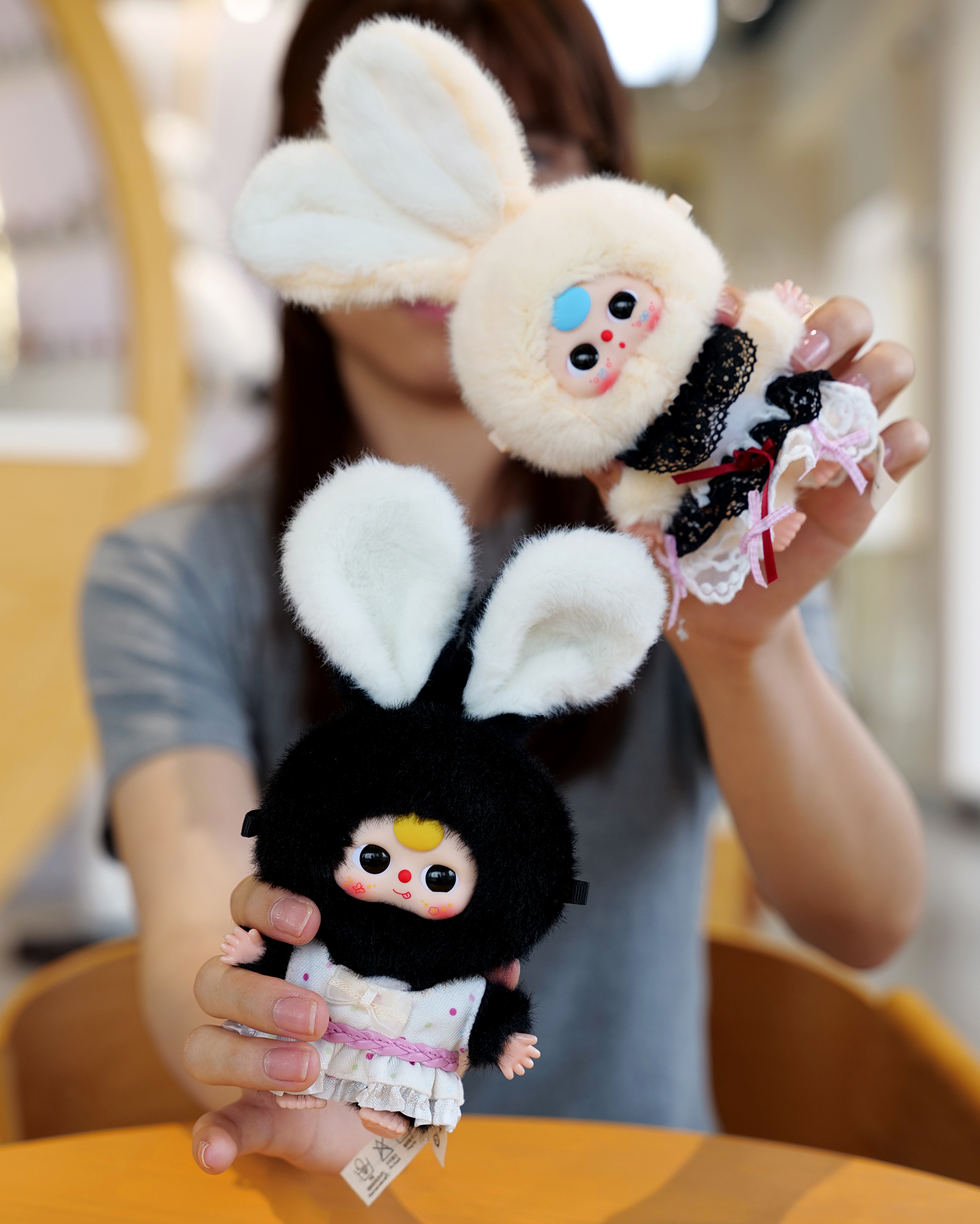 Baby Three Rabbit Macaron Cute Mini Bunny Plush Blind Box