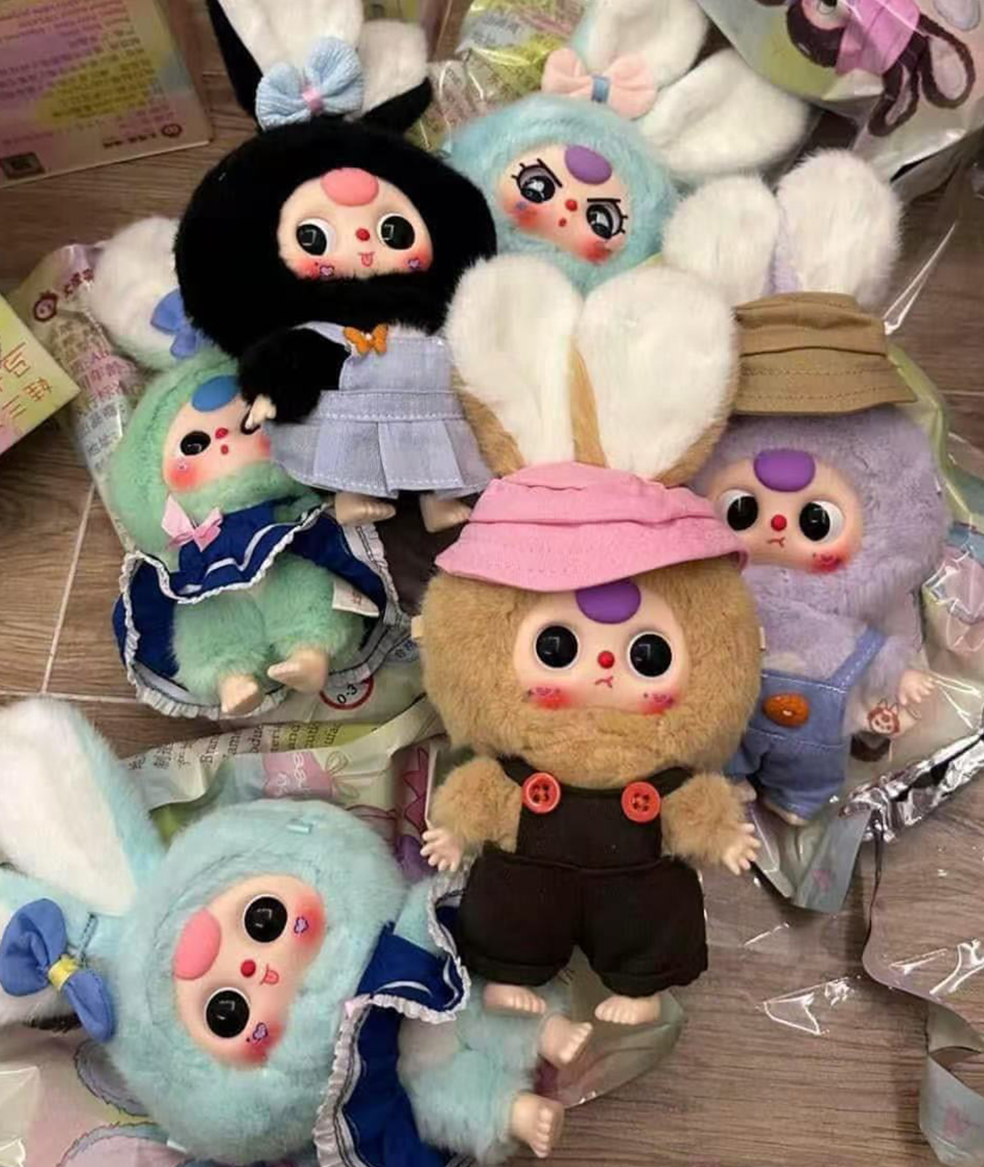 Baby Three Macaron Cute Bunny Series Plush Dolls, Blind Box