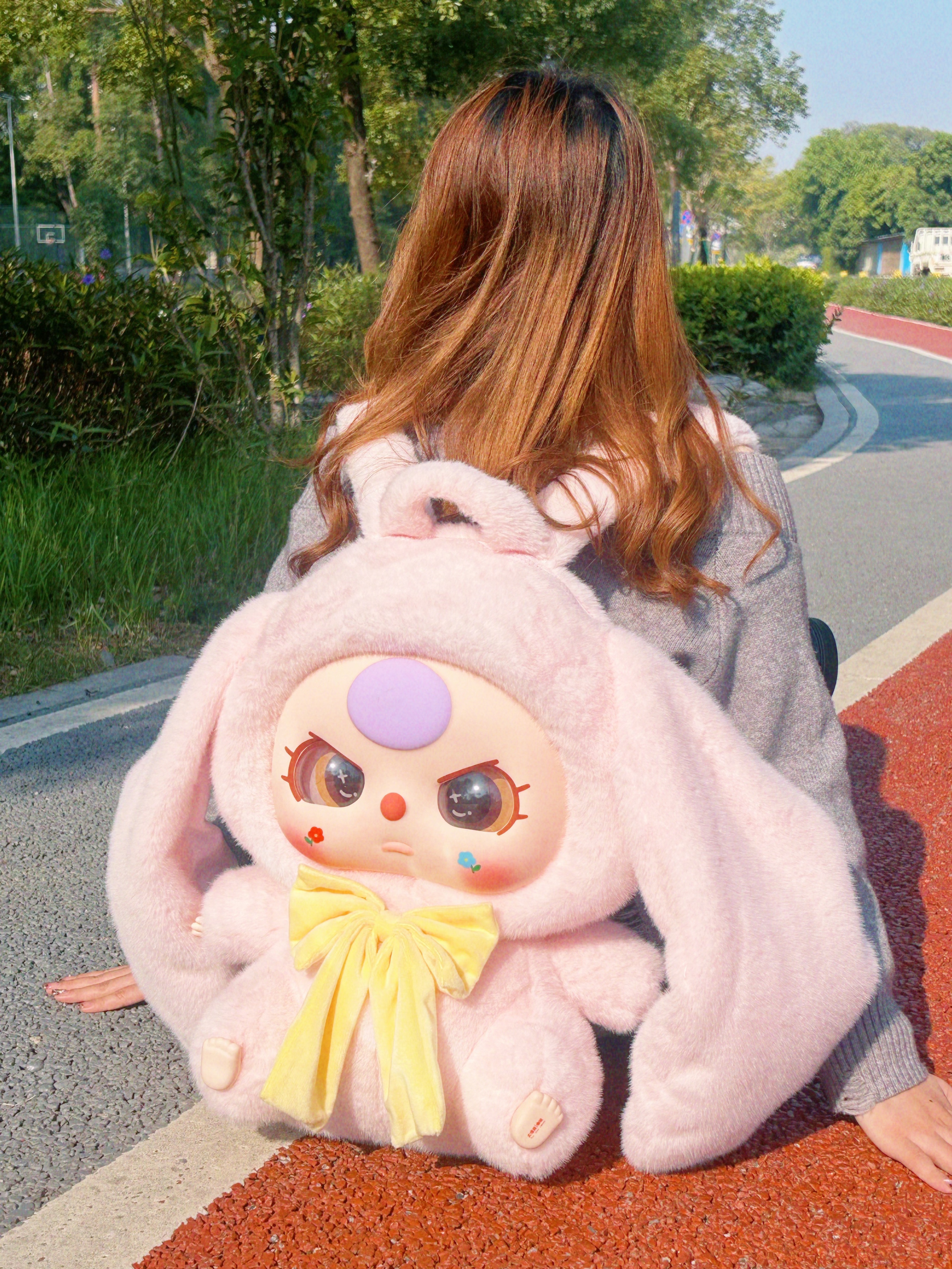 Baby Three Rabbit Plush School Bag Lucky Bag（Babythree