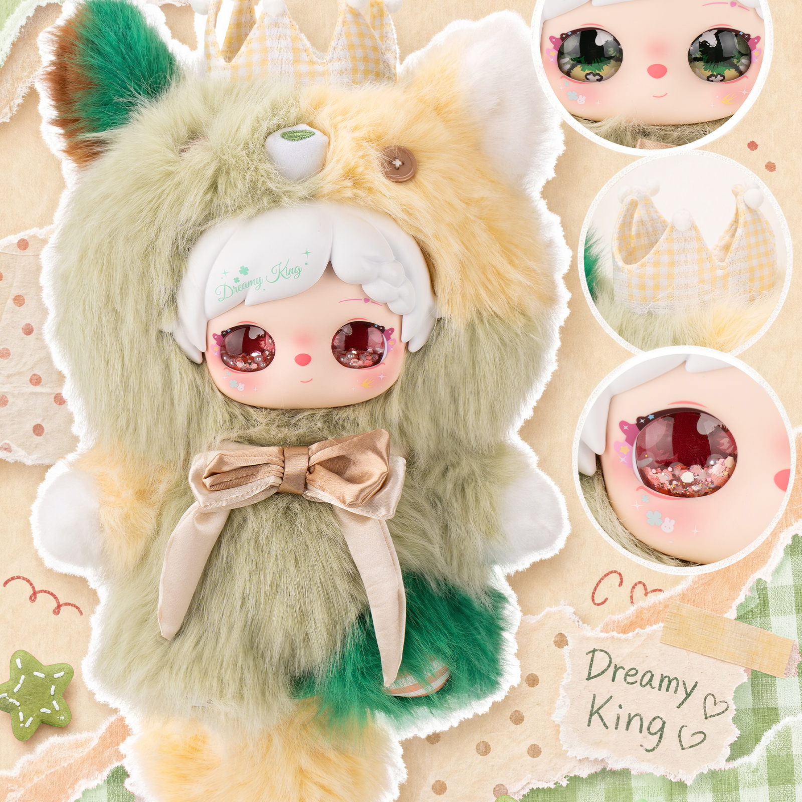 Pixie Zoey Collage World 400% Series Plush Figure soft plush fabric and embroidery details