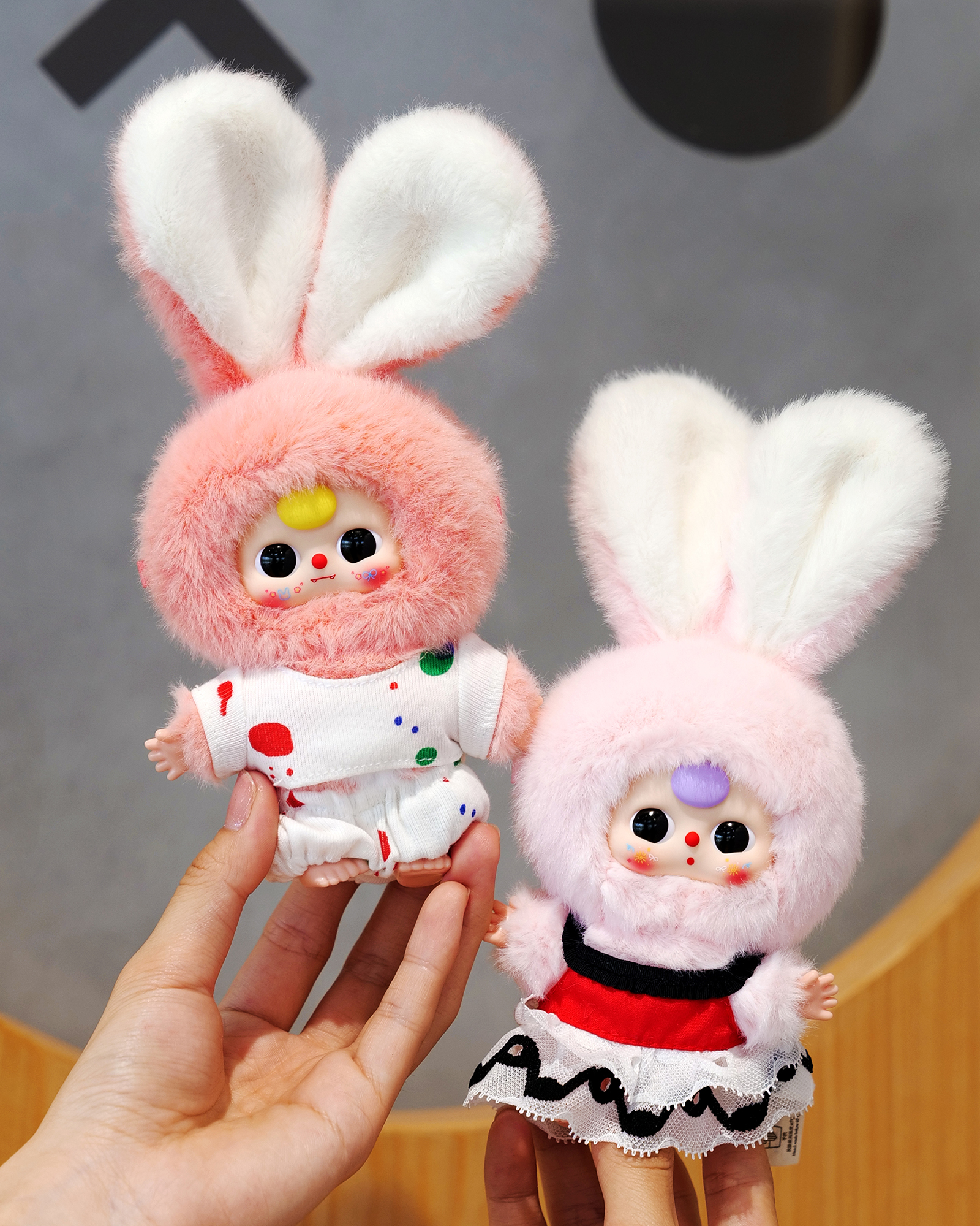 Baby Three Rabbit Macaron Cute Mini Bunny Plush Blind Box