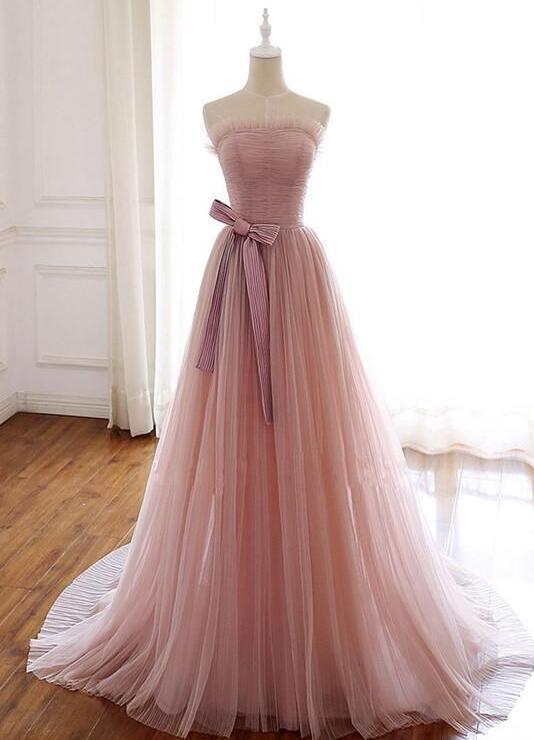 Pleats Prom Dresses Tulle Prom Dresses Arabic Prom Dresses