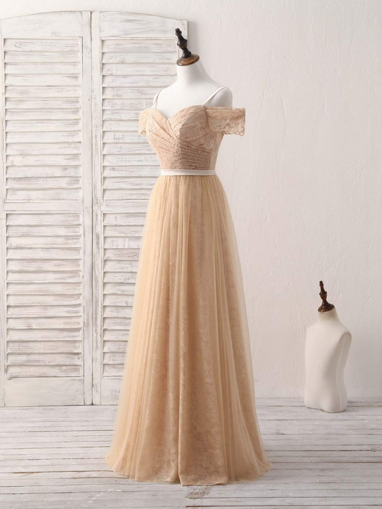 Prom Dresses champagne Tulle Long Bridesmaid Dresses Champagne Prom Dresses Cocktail Dresses