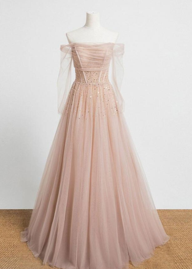 Prom Dresses tulle Sequin Long Prom Dresses Formal Dresses