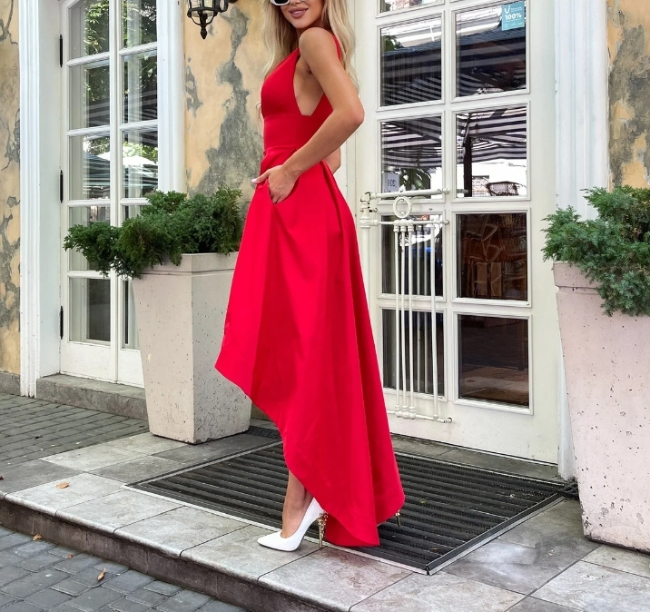 Formal Dress With High Low Skirt Party Dress Prom Dress A-Line Wedding Guest Dress