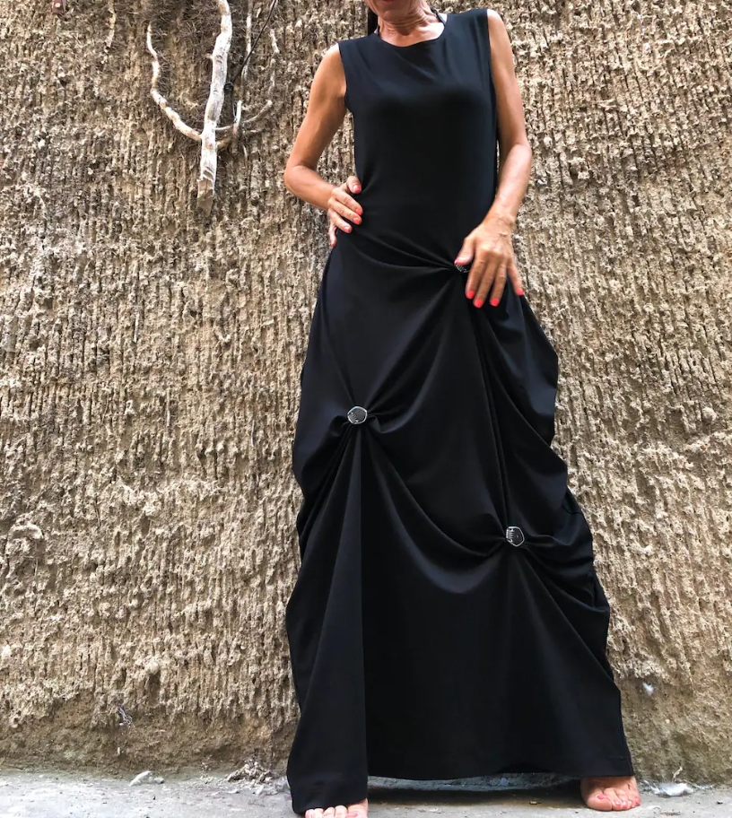 Extravagant Long Dress Black Kaftan Dress Party Women Dress Summer Long Dress Casual Dress