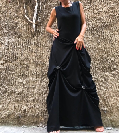 Extravagant Long Dress Black Kaftan Dress Party Women Dress Summer Long Dress Casual Dress