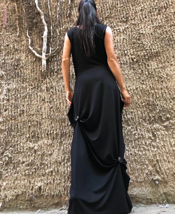 Extravagant Long Dress Black Kaftan Dress Party Women Dress Summer Long Dress Casual Dress