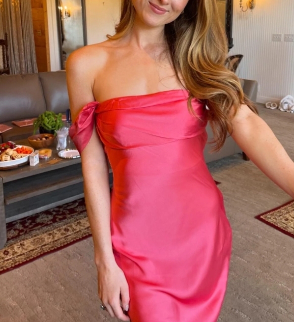 Off the Shoulder Coral Sheath Long Prom Dress