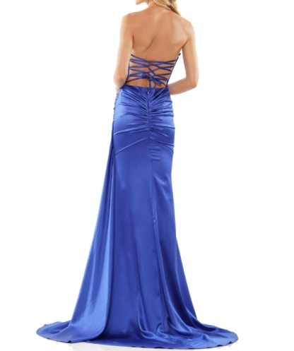 Royal A-Line Off the Shoulder Long Split Formal Prom Dress