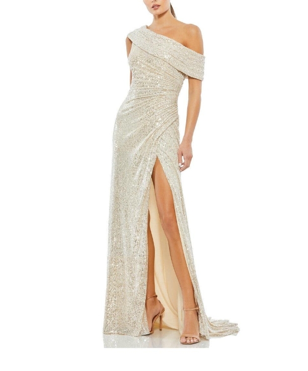 Stunning One Sholder Sparkling Front Split Formal Prom Dress