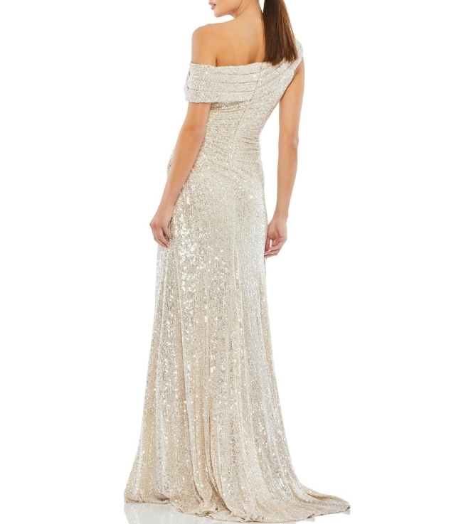 Stunning One Sholder Sparkling Front Split Formal Prom Dress