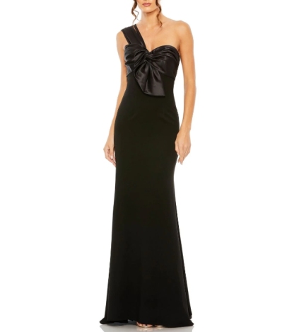 Black One Shedder Wrap The Butocks Long Prom Dress
