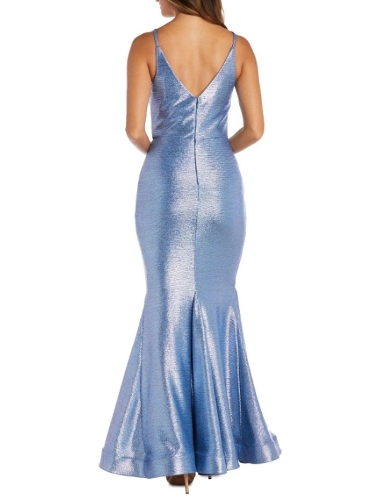 Periwinkle Spaghetti Strap Wrap The Butocks Long Glitter Formal Prom Dress