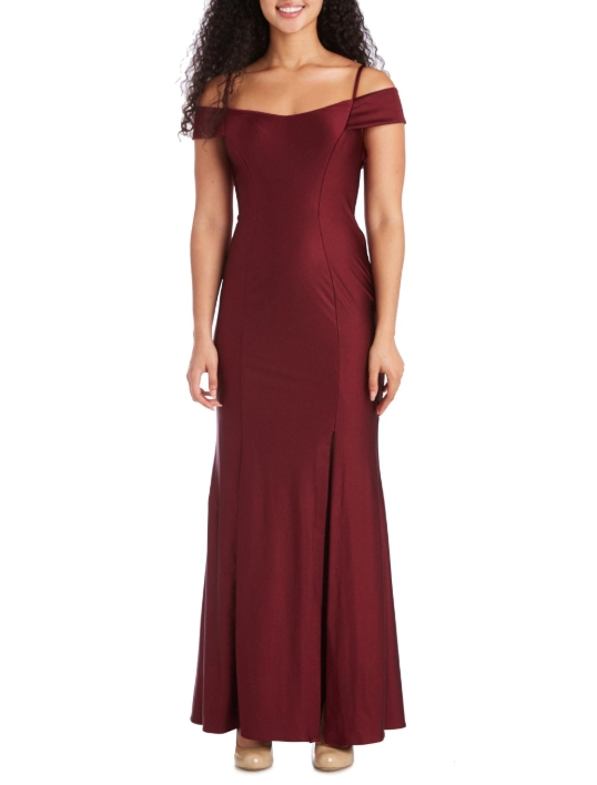 Wine Spaghetti Strap Wrap The Butocks Front Split Prom Dress