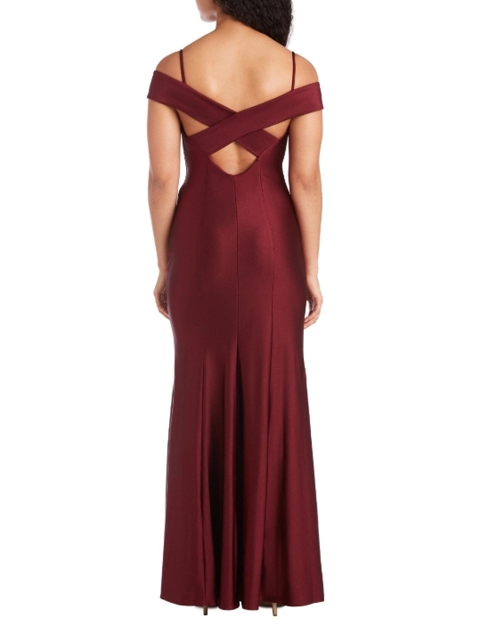 Wine Spaghetti Strap Wrap The Butocks Front Split Prom Dress