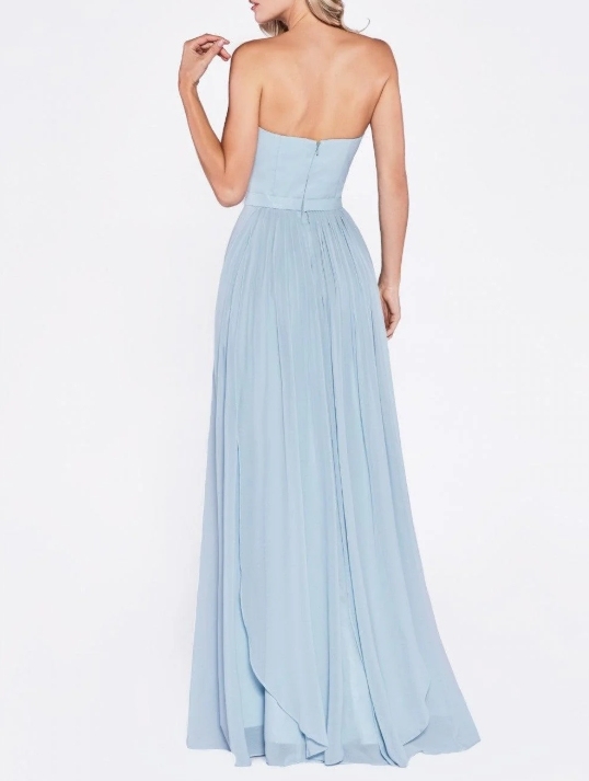 Sky Blue A-Line Off the Shoulder Long Prom Dress with Decorative Waist