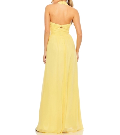 Sunshine Halter Backless Long Front Split Formal Prom Dress
