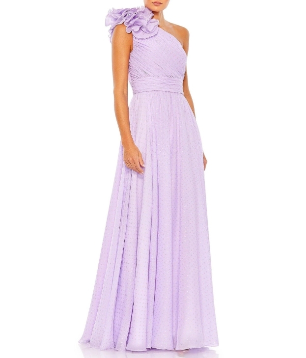 Sexy Lilac One-Shoulder Long Floor Length Formal Prom Gown
