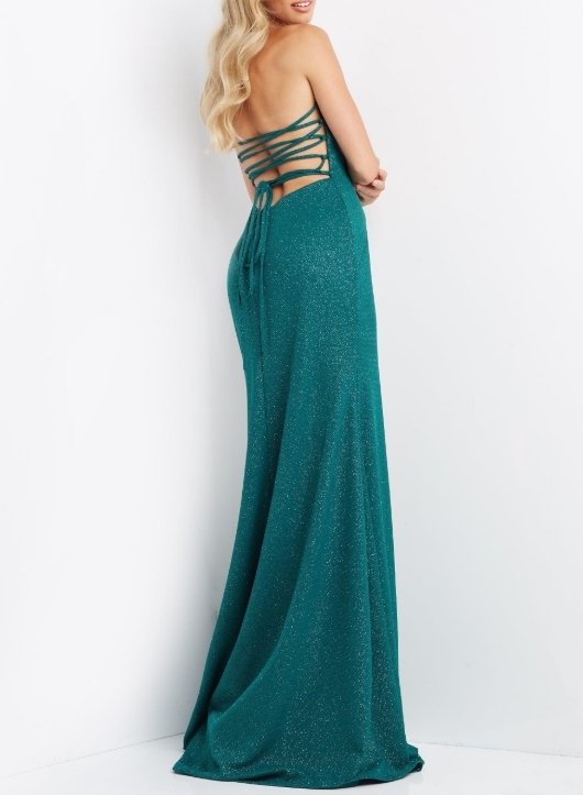 Hunter A-line Off The Shoulder Strapless Style Slim Flash Front Slit Formal Ballroom Dress