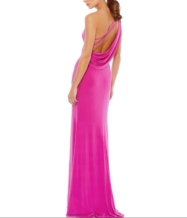 Candy Pink One Shedder Long Front Split Prom Dress for Party Dress
