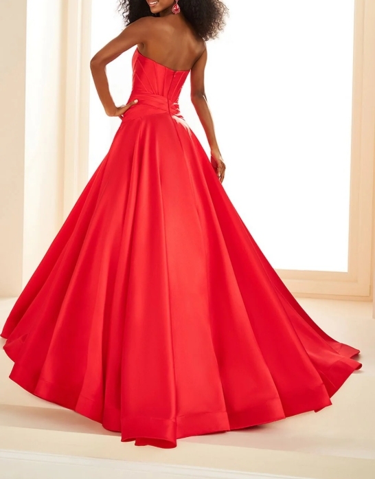 Red A-Line Off the Shoulder Long A-line Dress Formal Prom Dress