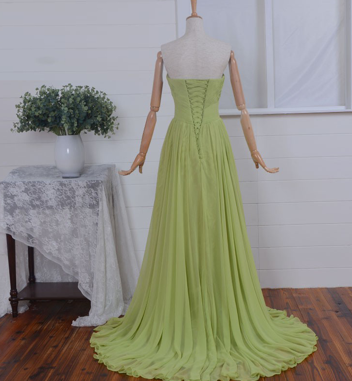 Prom Dresses With Beadings Chiffon Ruffled Prom Dresses