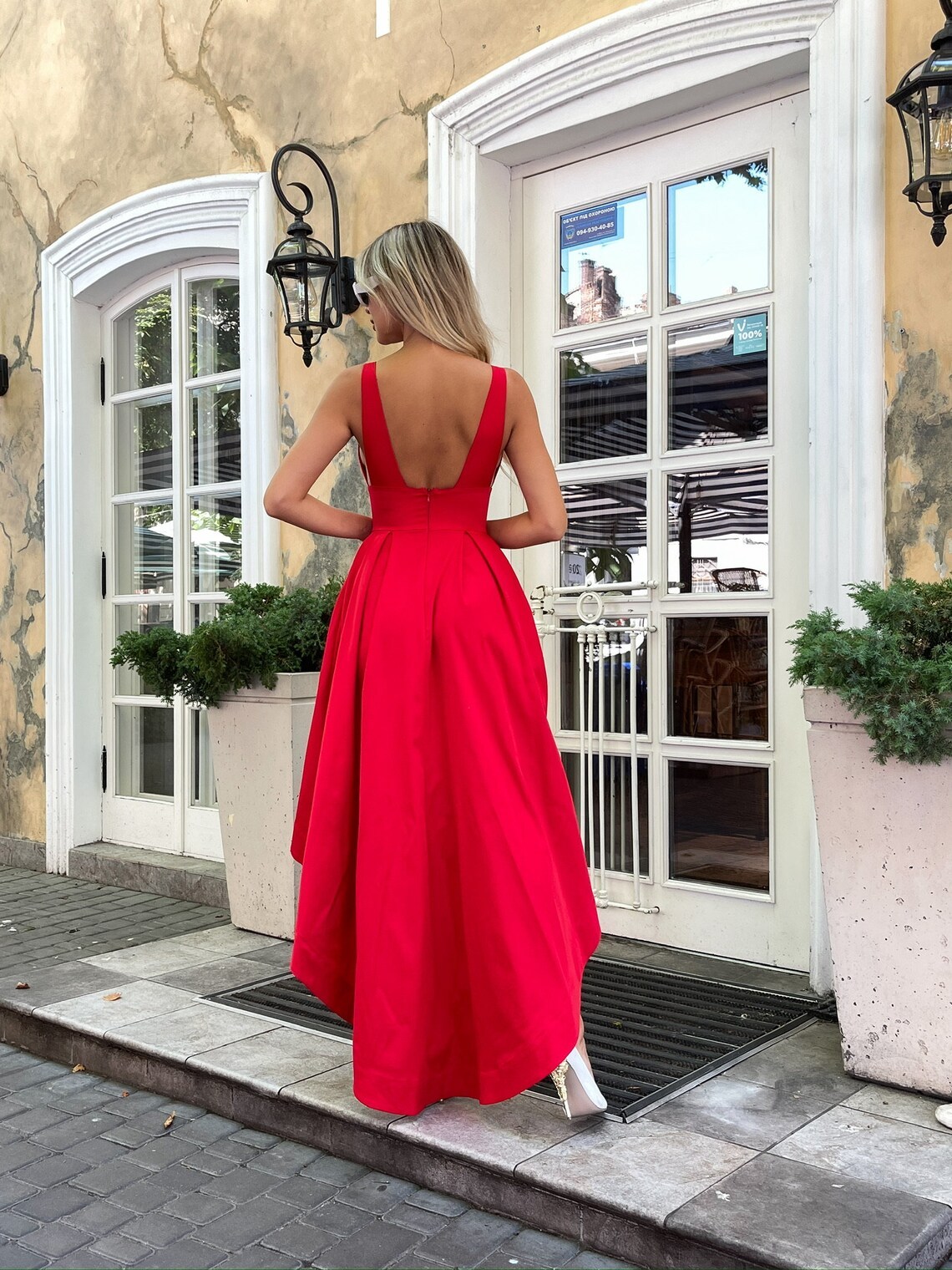 Formal Dress With High Low Skirt Party Dress Prom Dress A-Line Wedding Guest Dress