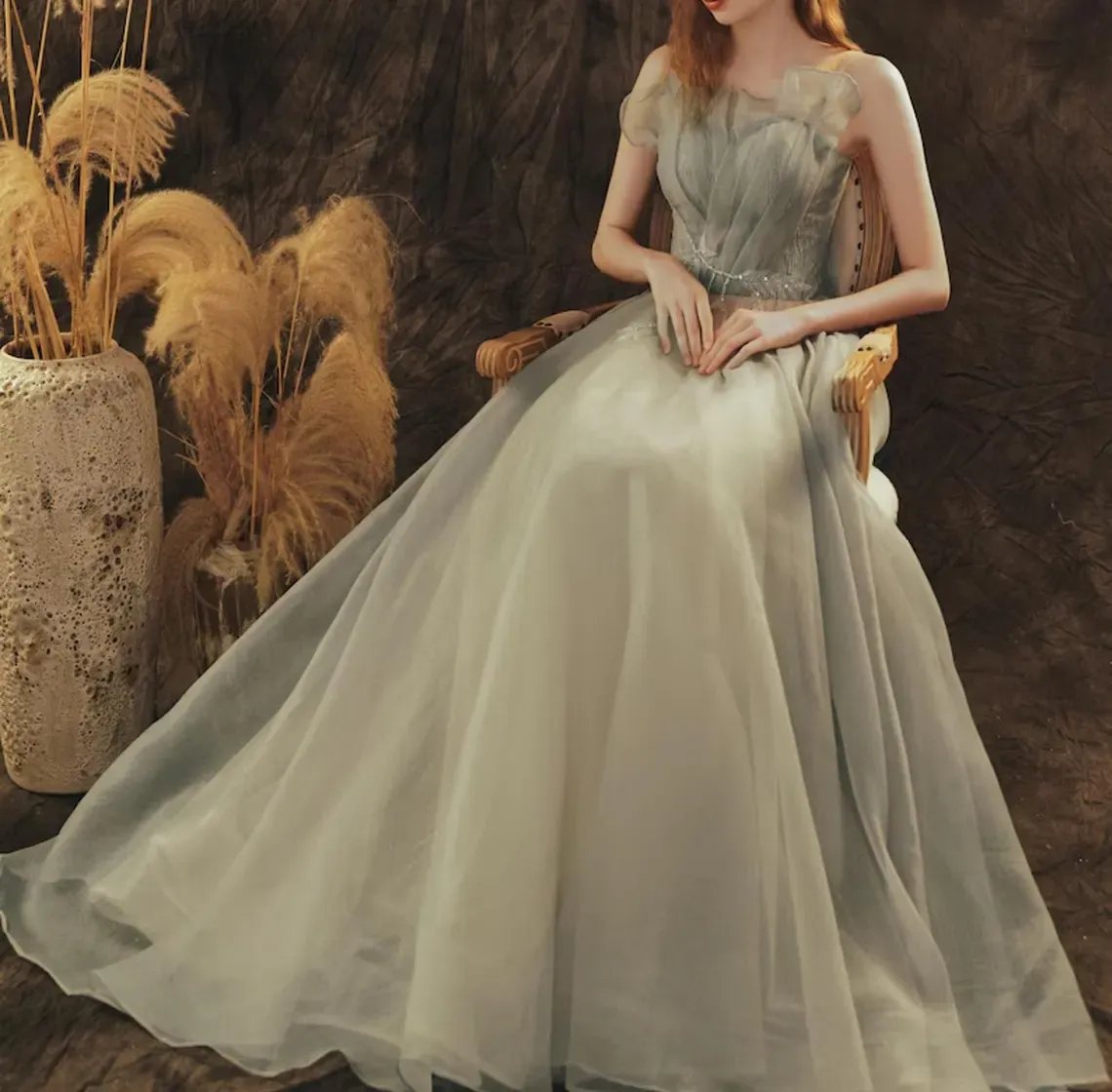 Green Tulle Prom Dress Fairy Prom Dress Party Dress Prom Dress Elegant Party Dress Graduation Dres