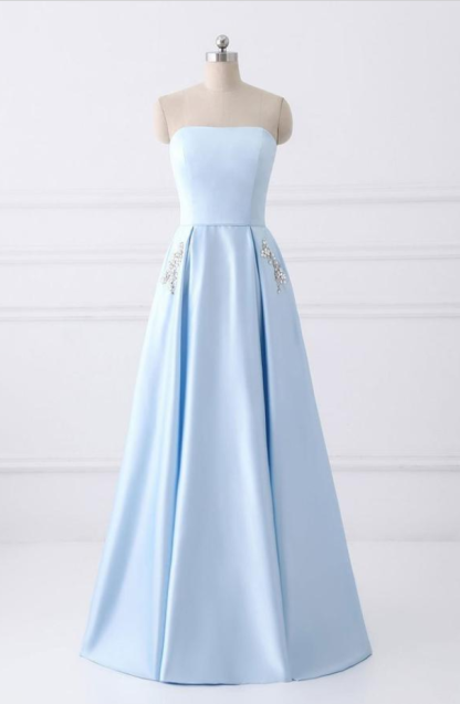 Prom Dresses Strapless Lace Up Prom Dresses Graduation Dresses long Prom Dresses