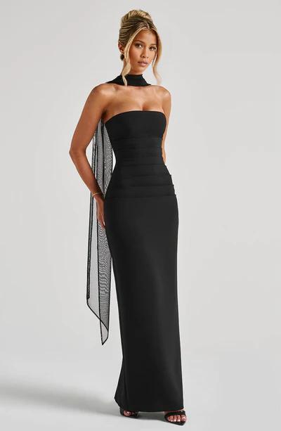 Simple Black A-Line Off the Shoulder Long Formal Prom Dress