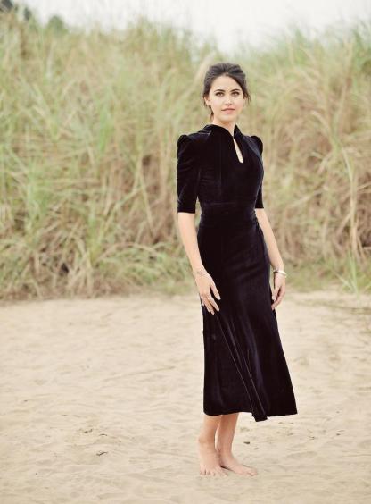 Velvet Dress Black  Women Velvet Dress  Velvet Formal Dress